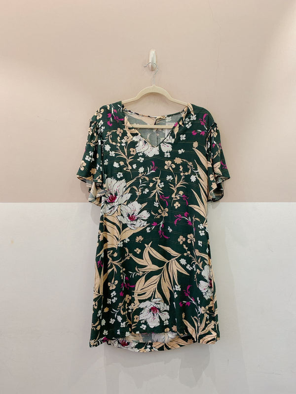 Vestido curto verde florido Maria Filó M