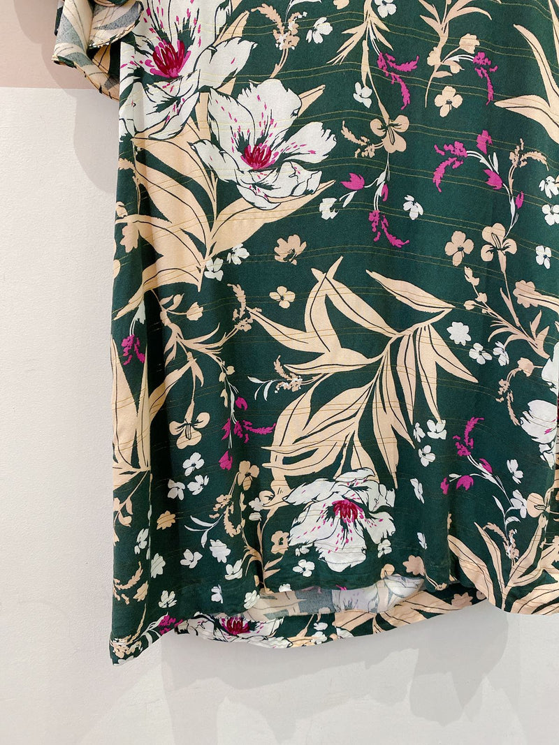 Vestido curto verde florido Maria Filó M