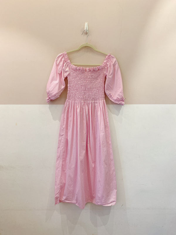 Vestido listrado rosa lastéx P