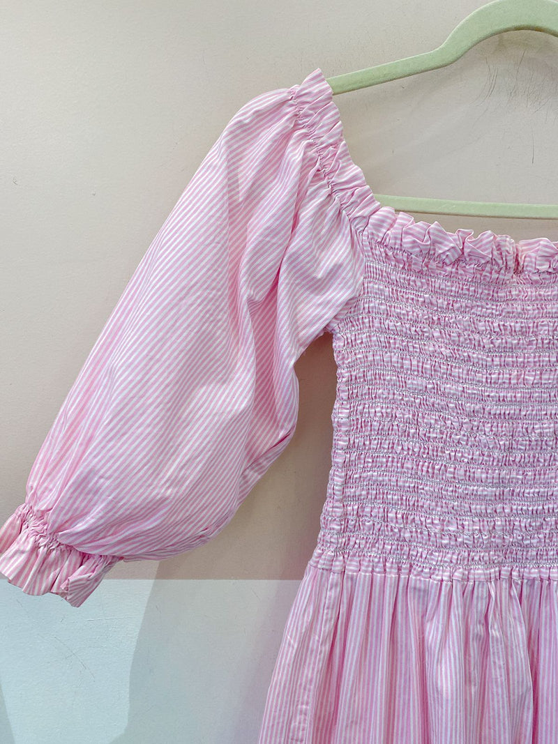 Vestido listrado rosa lastéx P
