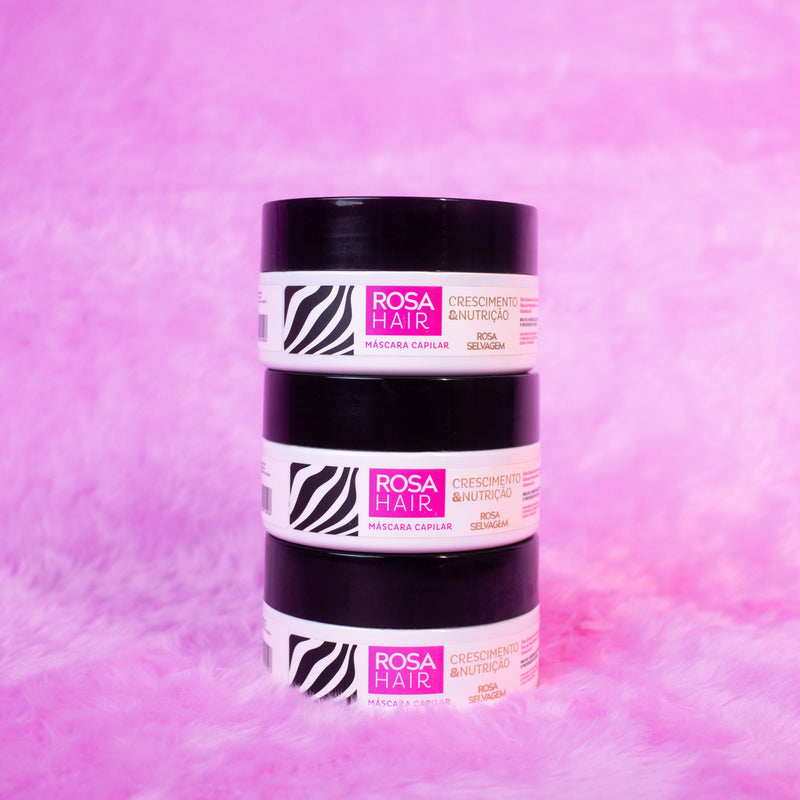 Rosa Hair - Máscara de Crescimento 3 unids.