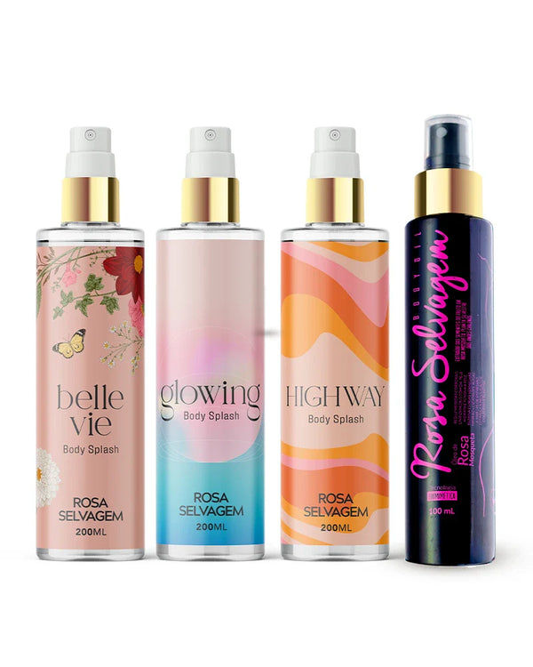 Kit 3 Body Splashes + Óleo Clareador