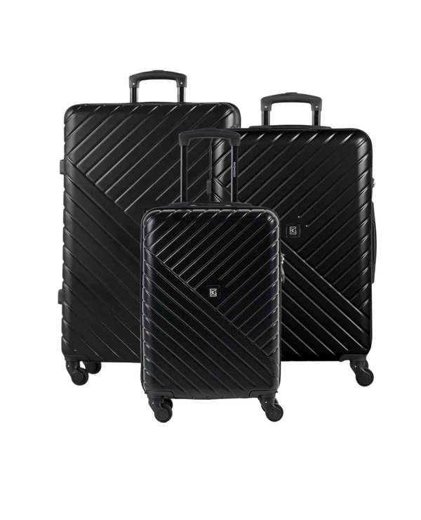 Conjunto de Malas ABS 4 Rodas Horizon Preta P, M, G