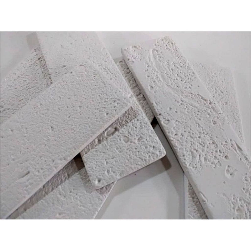 Kit Com 256Tijolinhos 3D Adesivos Branco Natural para Revestimento de Paredes - Indicado para 3 m²