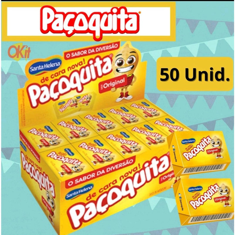 Pacoca Pacoquita Quadrada Embrulhada 50 unidades 20g Sta Helena Amendoim