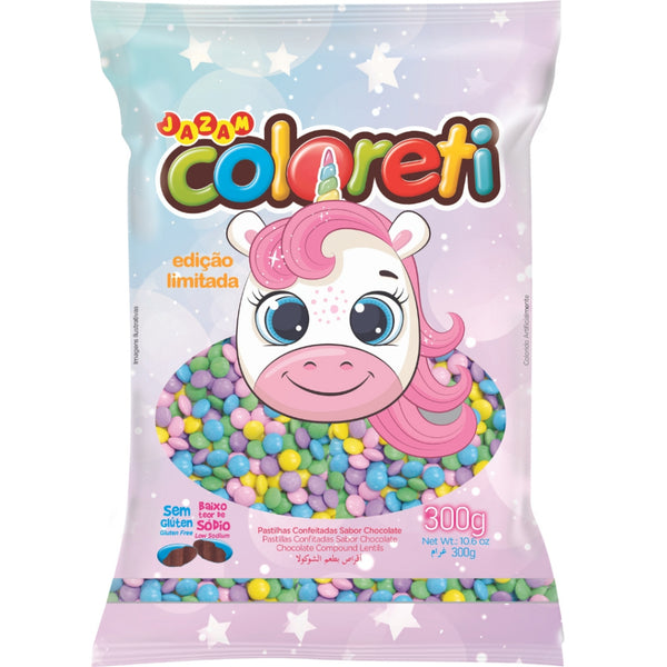 Confete Chocolate Coloreti Unicórnio 300g Jazam