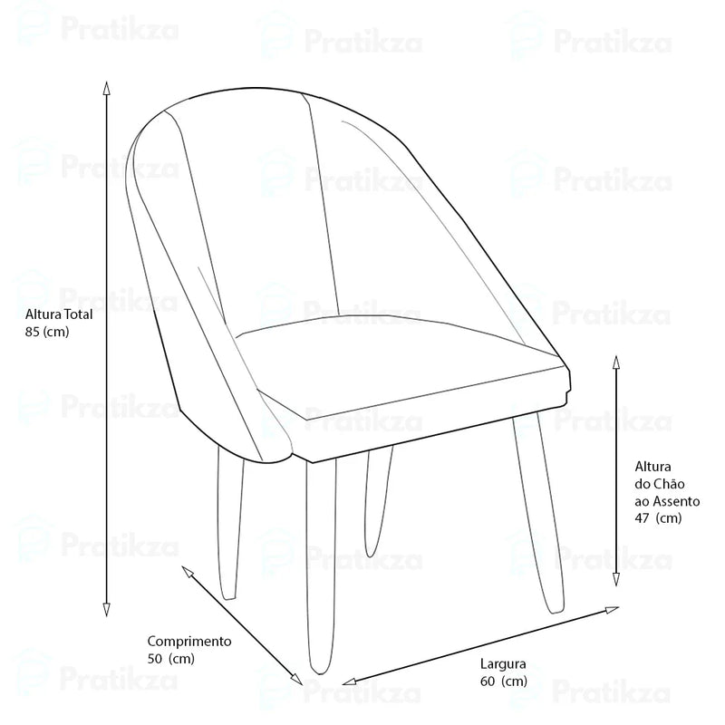 Kit 2 Cadeiras Lua Luxo Veludo Decorativa Sala de Estar, Salão, Quarto