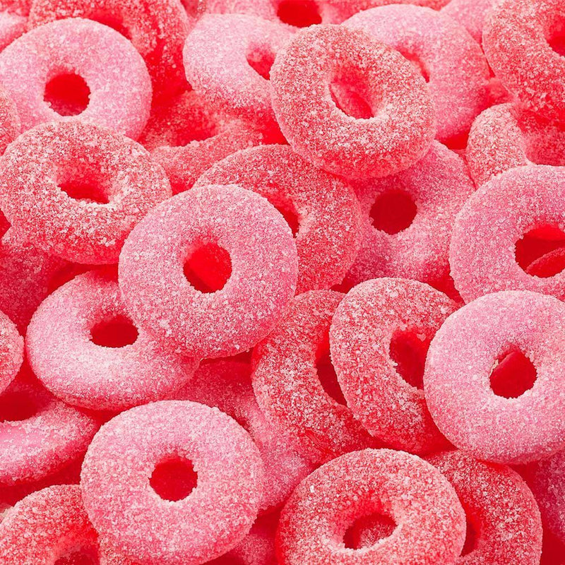 Balas de Gelatina Aros de Morango Azedinhos 500g Fini