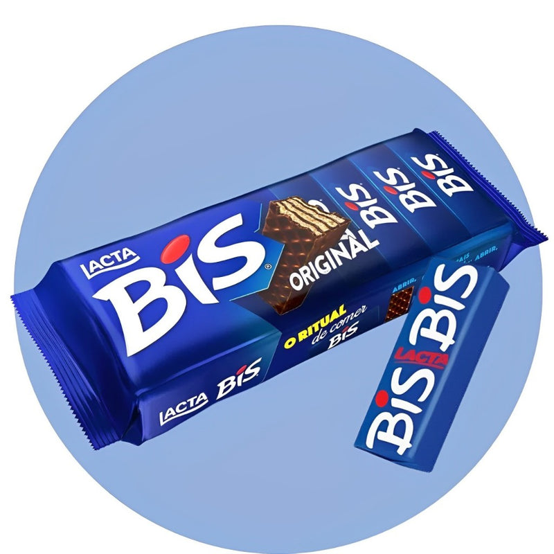 (5 CAIXAS) Chocolate Wafer Bis Ao Leite C/16 Unidades/CADA - Lacta