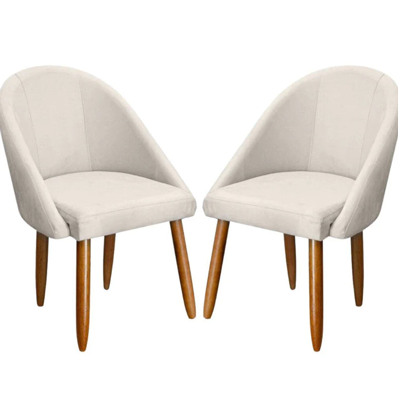 Kit 2 Cadeiras Lua Luxo Veludo Decorativa Sala de Estar, Salão, Quarto