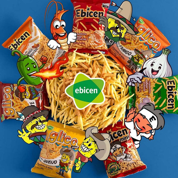 Kit Salgadinhos Ebicen Glico Snack Assado 30g a 40g