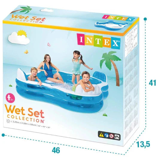 AQUA FAMILY LOUNGE – A Piscina Inflável com Assentos que Leva o Lazer da Praia para Sua Casa!