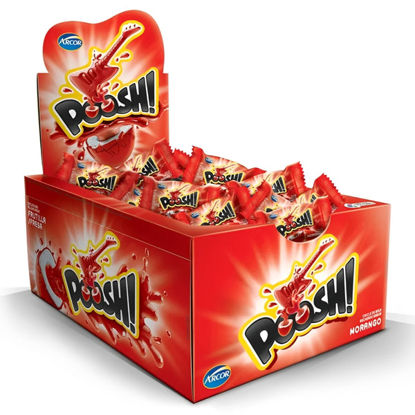 Chiclete Poosh Morango C/40 Unidades - Arcor