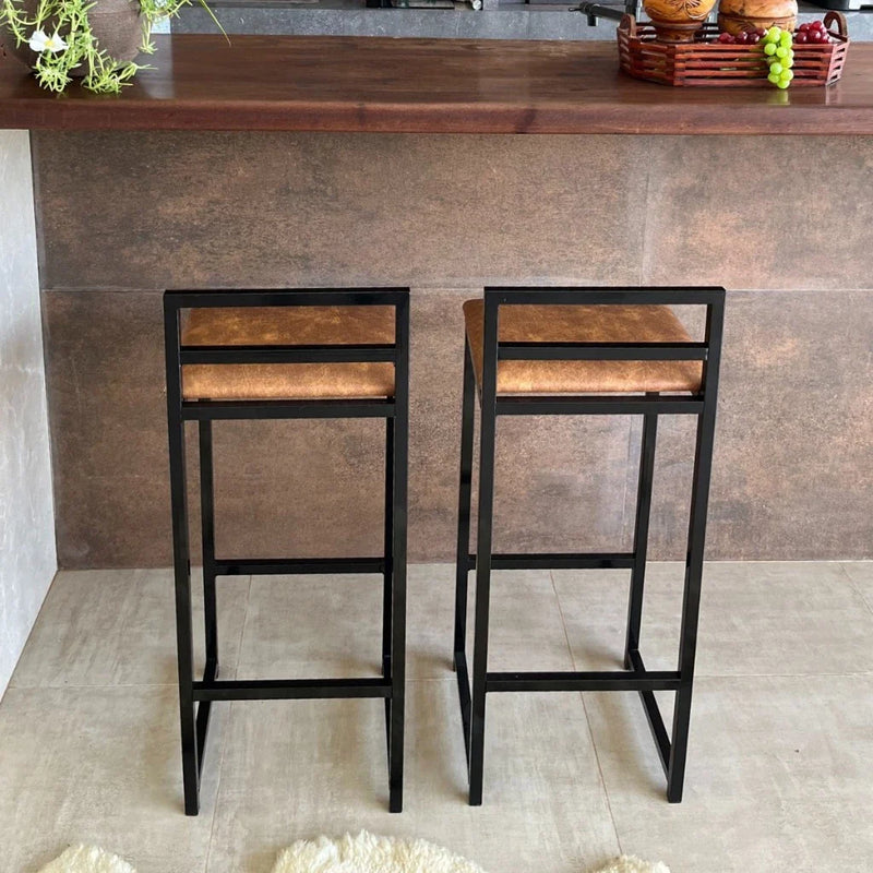 Kit 2 Banqueta Alta/Baixa Quadrada Estilo Industrial Banco Casa Balcão Cozinha Mesa Promoção