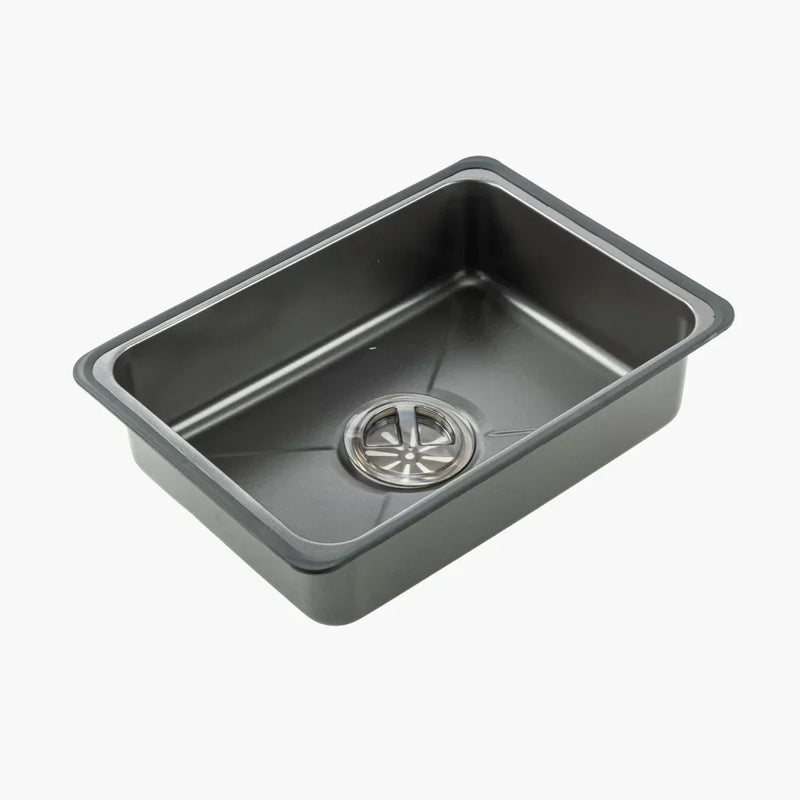 Cuba Black Premium Gourmet 7 em 1 – Com Cascata, Torneira, Lavador de Copos e Acessórios em Aço Inox 304 | 75x45cm