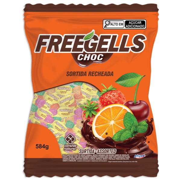 Balas Sortida Recheada Chocolate 475g Freegells