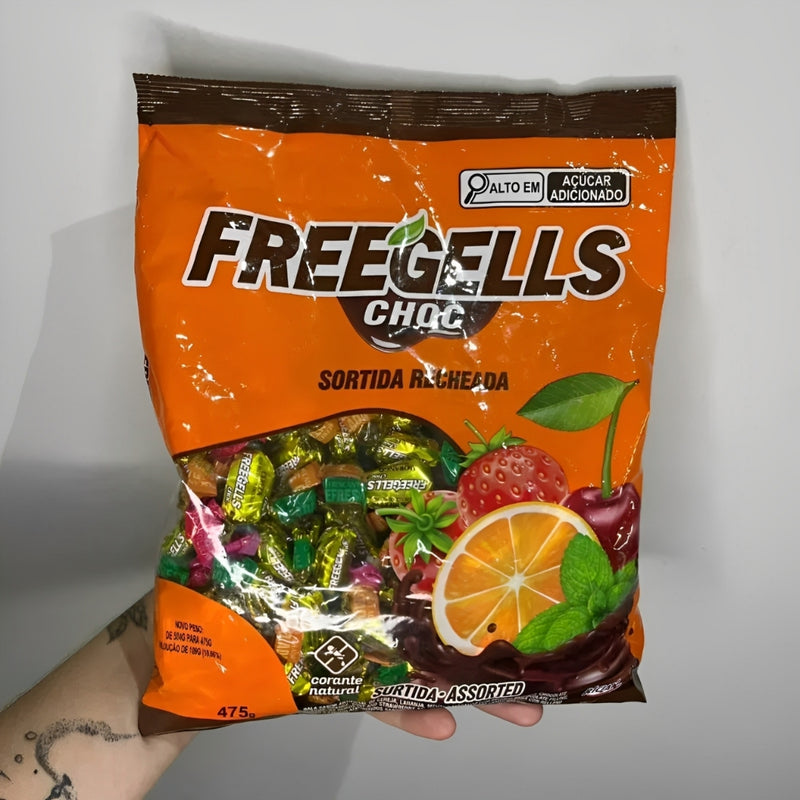 Balas Sortida Recheada Chocolate 475g Freegells