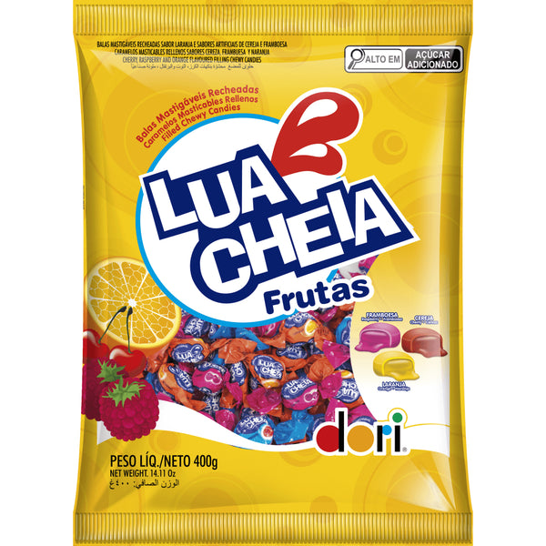 Bala Mastigável Recheada Lua Cheia Frutas 400g – Dori