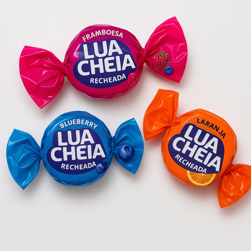 Bala Mastigável Recheada Lua Cheia Frutas 400g – Dori