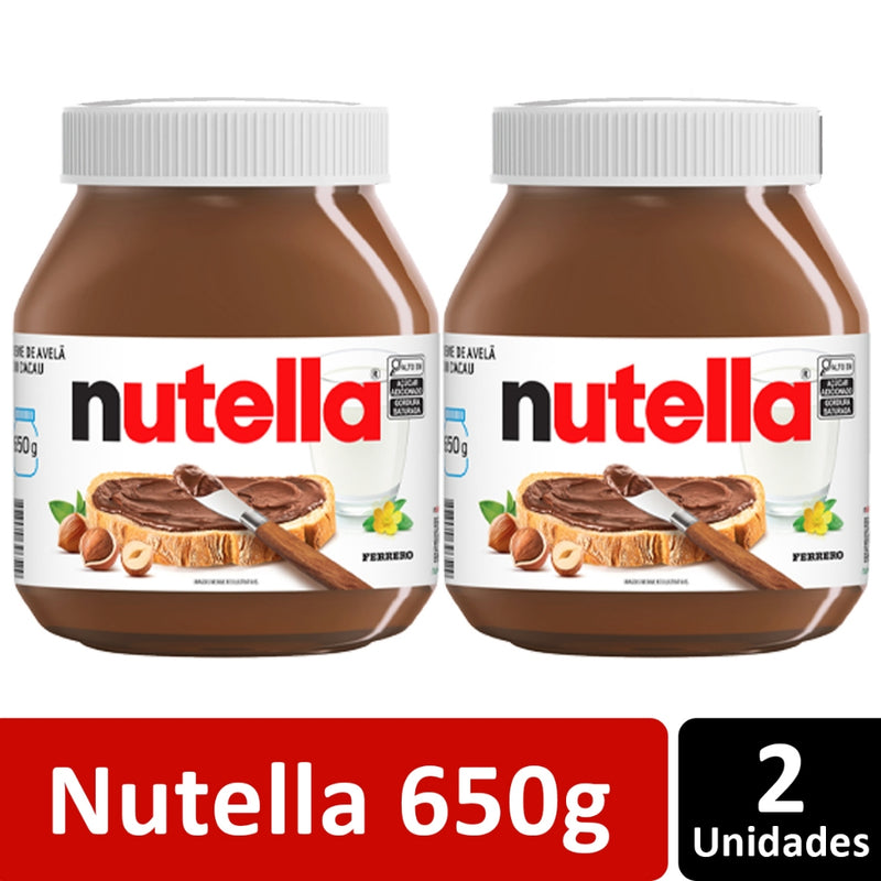 KIT C/2 CREME DE AVELÃ NUTELLA POTE GRANDE 650G