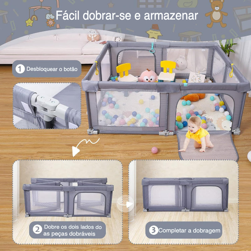 Palopalo Playpen Portátil com Almofada Integrada 180x150