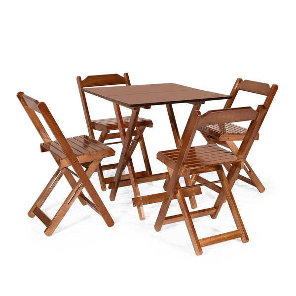 Conjunto Dobrável 1,20 x 70 Com 6 Cadeiras - Móveis Britz Imbuia