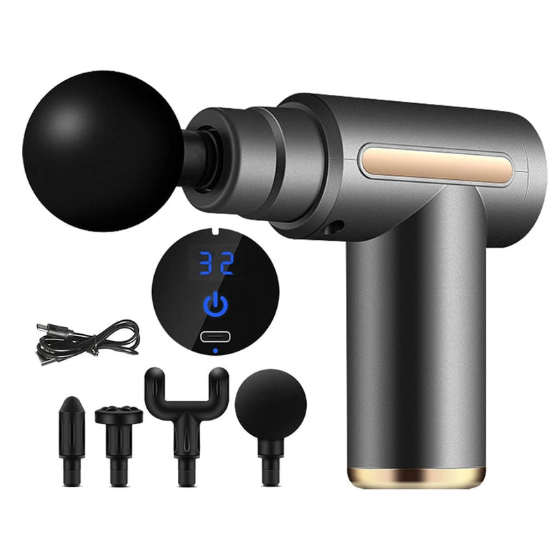 Massageador Elétrico Portátil Profissional 4 em 1 com Display em LCD