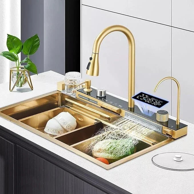 Cuba Cozinha Gourmet Luxo Aço Inox Pia De Cozinha Com Acessórios e Conjunto De Torneiras 81X50X27cm