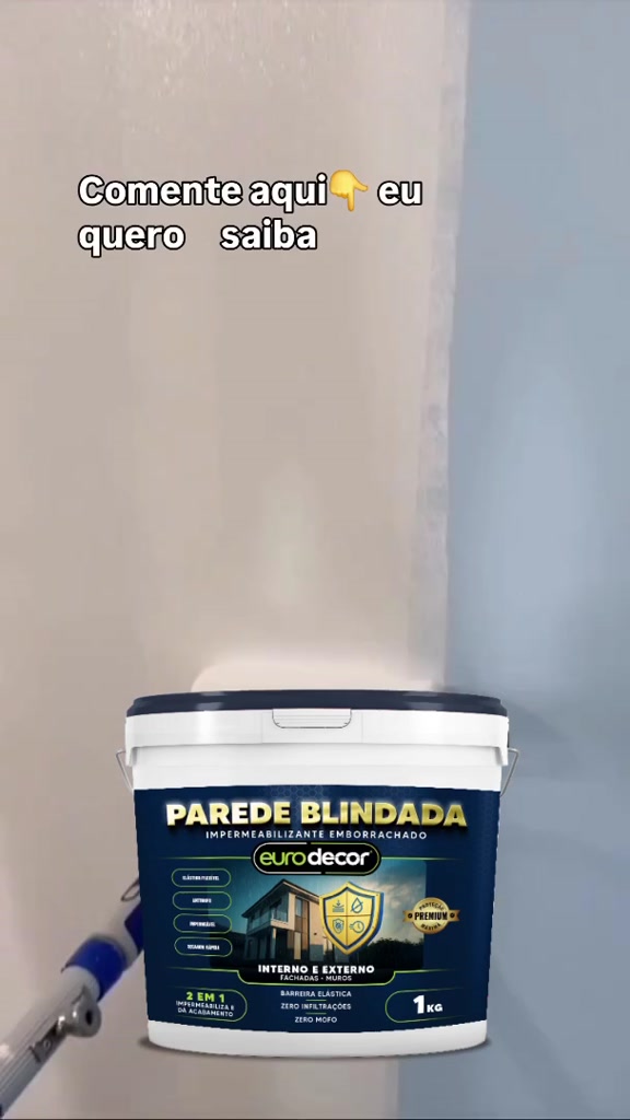 Super Tinta Emborrachada 3.6KG Barreira Elástica Zero Infiltrações Parede Blindada 3.6KG Ou 1KG