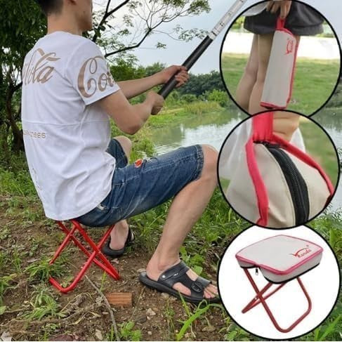 Qiu - Banqueta Com Bolsa de Transporte Dobrável Cadeira Pequena Leve Camping Pesca e Muito Mais