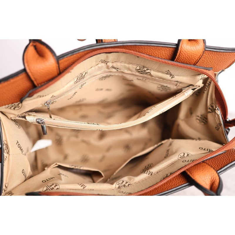 Bolsa Grande Feminina Couro PU de Mão Ombro Com Alça Transversal TM9053 VT