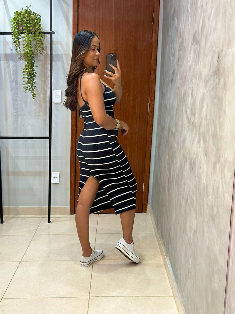 (2 por 1) VESTIDO CANELADO MIDI